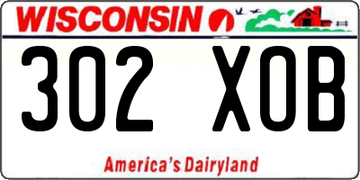WI license plate 302XOB