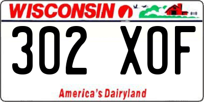 WI license plate 302XOF