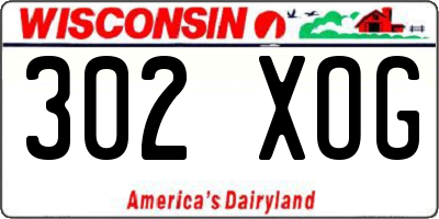 WI license plate 302XOG