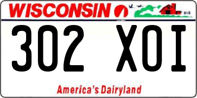 WI license plate 302XOI