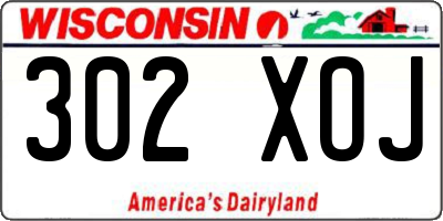 WI license plate 302XOJ