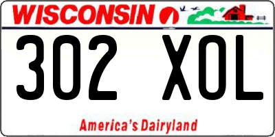 WI license plate 302XOL