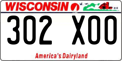 WI license plate 302XOO