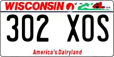 WI license plate 302XOS