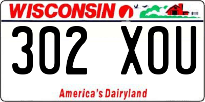WI license plate 302XOU