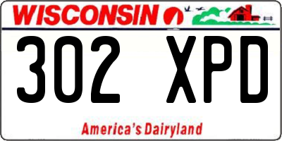 WI license plate 302XPD