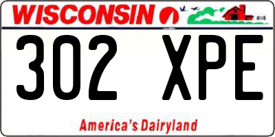WI license plate 302XPE