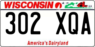 WI license plate 302XQA