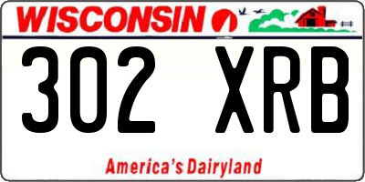 WI license plate 302XRB