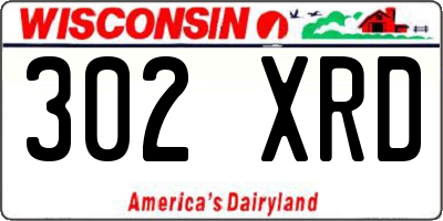 WI license plate 302XRD