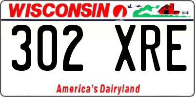 WI license plate 302XRE