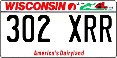 WI license plate 302XRR