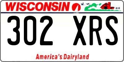 WI license plate 302XRS