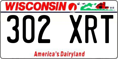 WI license plate 302XRT
