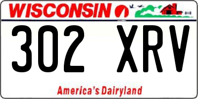 WI license plate 302XRV