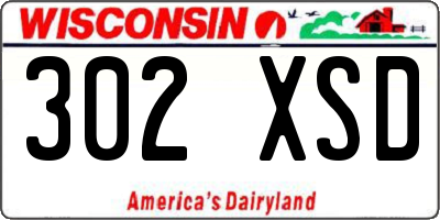WI license plate 302XSD