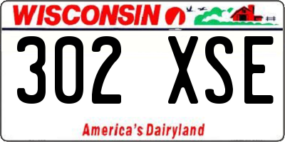 WI license plate 302XSE