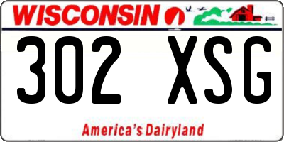 WI license plate 302XSG
