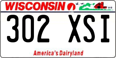 WI license plate 302XSI