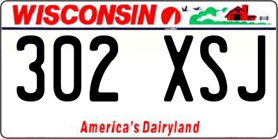 WI license plate 302XSJ