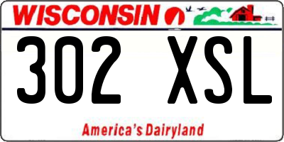 WI license plate 302XSL
