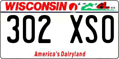 WI license plate 302XSO