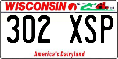 WI license plate 302XSP