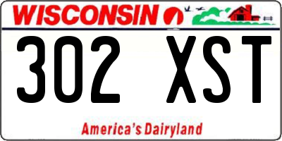 WI license plate 302XST
