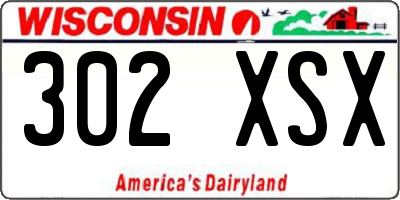 WI license plate 302XSX