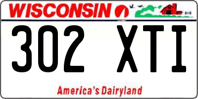 WI license plate 302XTI
