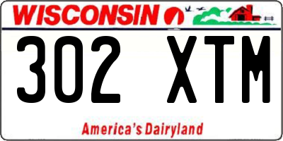 WI license plate 302XTM