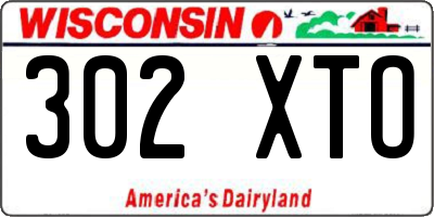 WI license plate 302XTO
