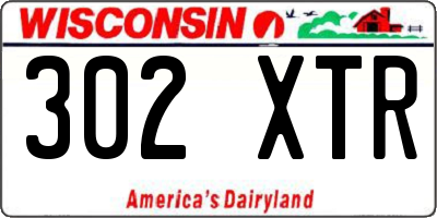 WI license plate 302XTR