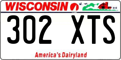 WI license plate 302XTS