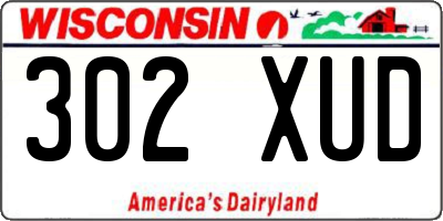 WI license plate 302XUD