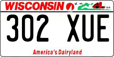 WI license plate 302XUE