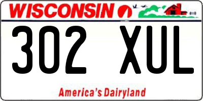 WI license plate 302XUL