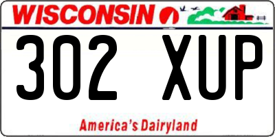 WI license plate 302XUP