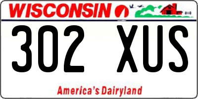 WI license plate 302XUS