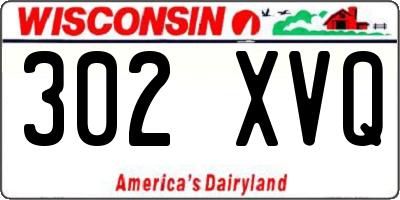 WI license plate 302XVQ