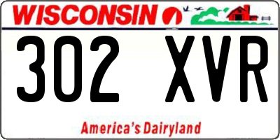 WI license plate 302XVR