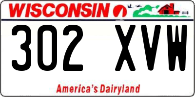 WI license plate 302XVW