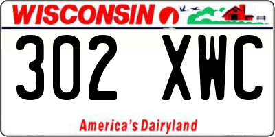 WI license plate 302XWC