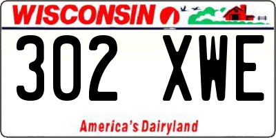 WI license plate 302XWE