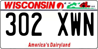 WI license plate 302XWN