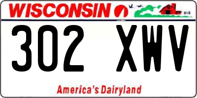 WI license plate 302XWV