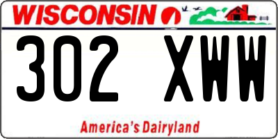 WI license plate 302XWW