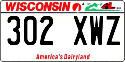WI license plate 302XWZ
