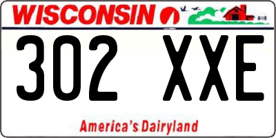 WI license plate 302XXE
