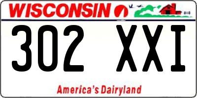 WI license plate 302XXI